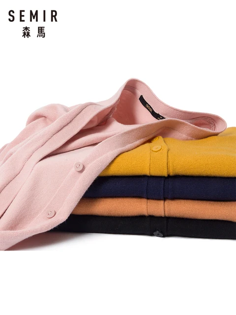 SEMIR Knitted Cardigan sweater Women 2019 Spring Simple Solid Straight Bottom Clothing Sweater Fashion Cardigan for Female 29 SEMIR Knitted Cardigan sweater Women 2019 Spring Simple Solid Straight Bottom Clothing Sweater Fashion Cardigan for Female 29