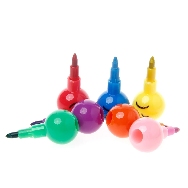 4 шт 7 цветов Haw мультфильм смайлик граффити ручка укладчик своп милая улыбка лицо карандаш для школы детские игрушки подарок