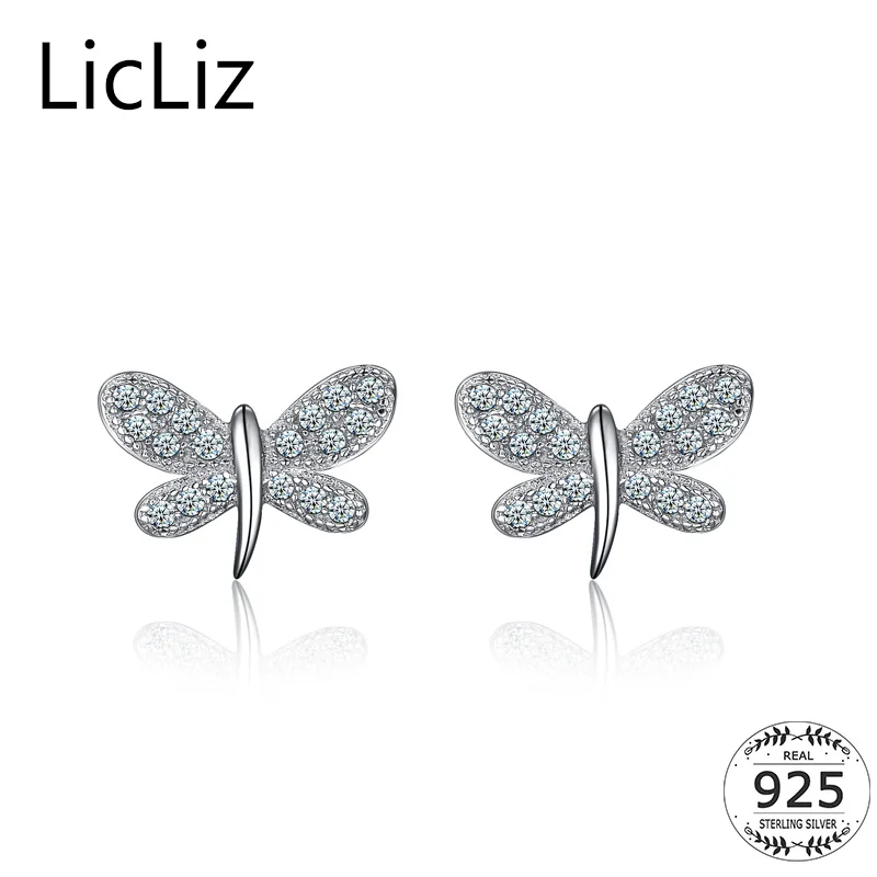 Женские серьги гвоздики с бабочками liliz из стерлингового серебра 925 пробы