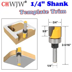 1 шт. 1/4 "хвостовик шаблон отделка маршрутизатор бит-дноочистительных 3/4" Ш х 5/8 "H Деревообработка резак шип Резак для Деревообработка