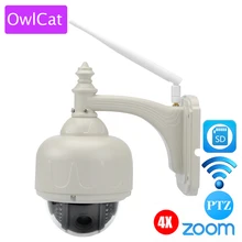 OwlCat Full HD 1080p 960P PTZ Wireless IP Speed Dome Camera Wifi Outdoor Security CCTV 2.8-12mm Auto Focus 4X Zoom SD Card ONVIF