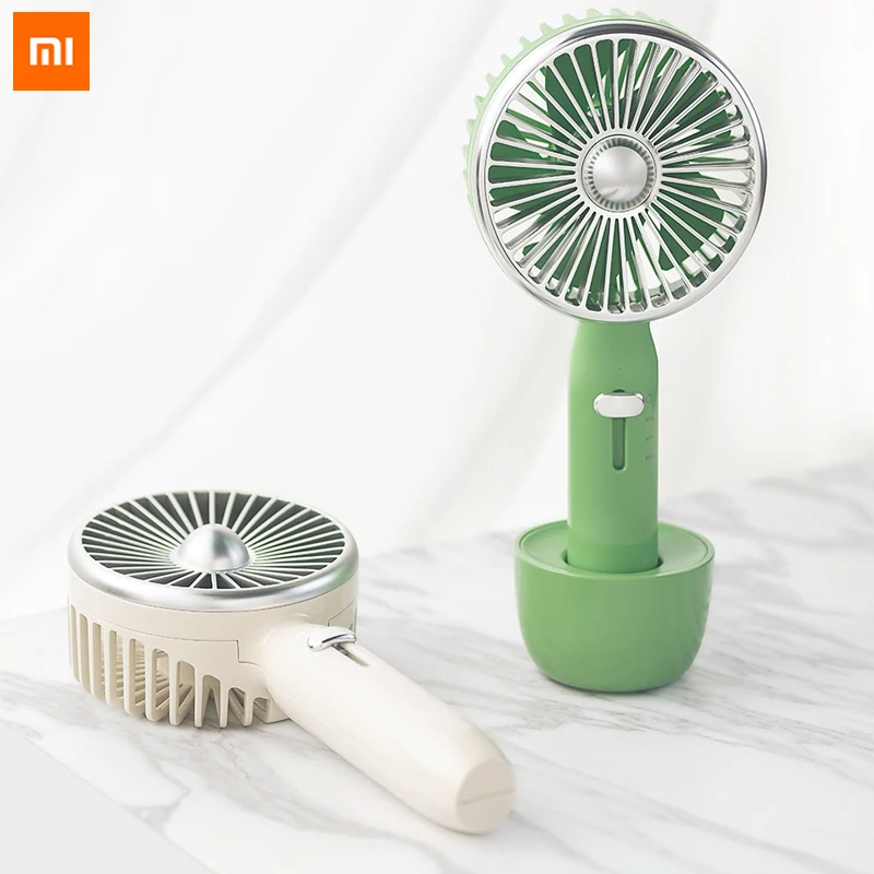 

Xiaomi Guildford 5 Blades Portable Cooling Fan 2000mAh 3-Levels Wind Speed Adjustable Mini Handy Fans USB Rechargable With Stand