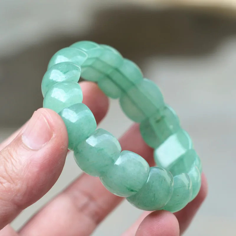

Natural Green DONGLING Stone Jades Bracelet Single chakra pulseras mujer bracelets for women Jades Jewelry.