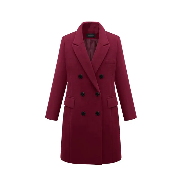 DUOUPA Autumn And Winter Coat Women's Casual Wool Windbreaker Elegant Casual Double-breasted Long Coat Women's Large Size 5XL