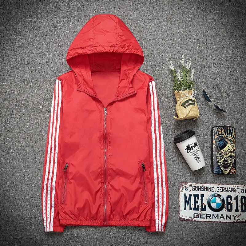 Promo Summer Fashion Thin Windbreaker Loose Couples Big Size S-3xl Sunscreen Seven Color Outwear Db-800