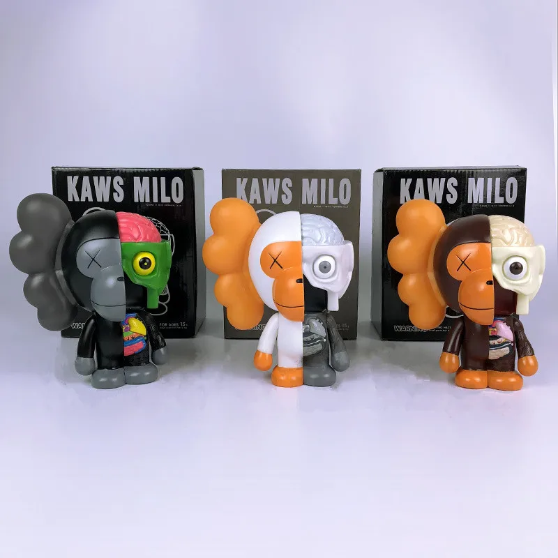 

1pc/lot OriginalFake KAWS MILO Action Figures Toys KAWS TOY Collection Model Kids Toy Grey/Brown/Black Anatomy With Box 18cm