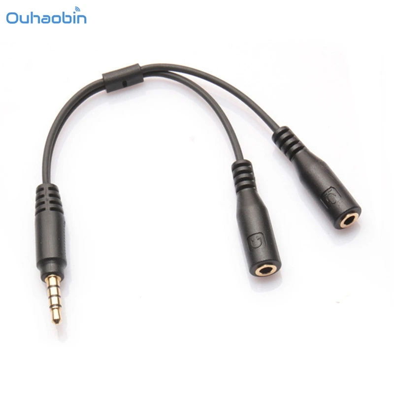 

Ouhaobin Popular Sale 3.5mm Stereo Audio Male to 2 Female Headset Mic Y Splitter Cable Adapter Black People Often Use Sep7
