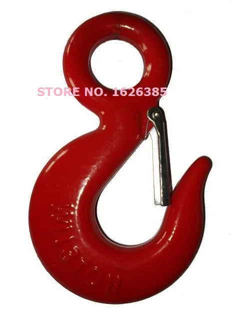 

2--3Ton 320 eye sling hook with latch industrial grade lifting rigging hardware forged alloy steel hoist hook crane winch chain