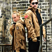 Новая военная тактическая флисовая куртка Мягкая оболочка мужская термо охотничья походная куртка для спорта на открытом воздухе ветрозащитная теплая куртка с капюшоном