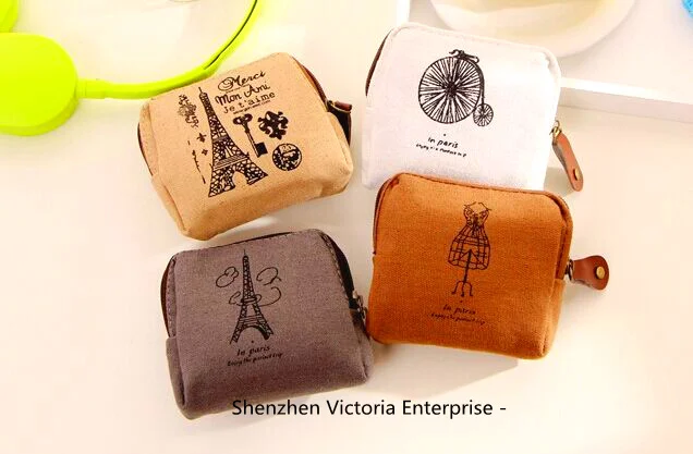 

Classic 4Designs - 8CM Canvas Hand Coin BAG Pouch ; Keychain BAG , Pocket Coin BAG Pouch Case ; Gift Coin Wallet BAG Case
