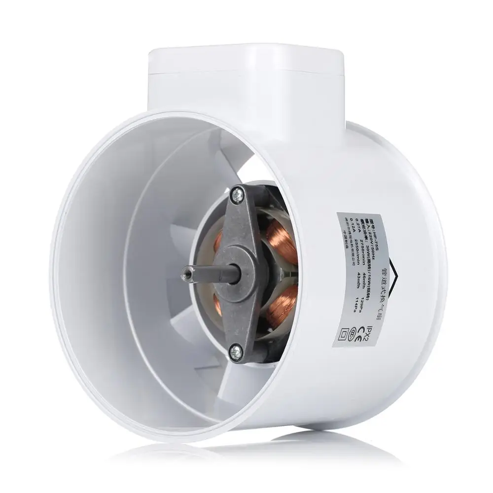  3''Silent Home Inline Duct Fan with Dual Speed Control Switch Extractor Exhaust Fan for Kitchen Bat - 32966192235