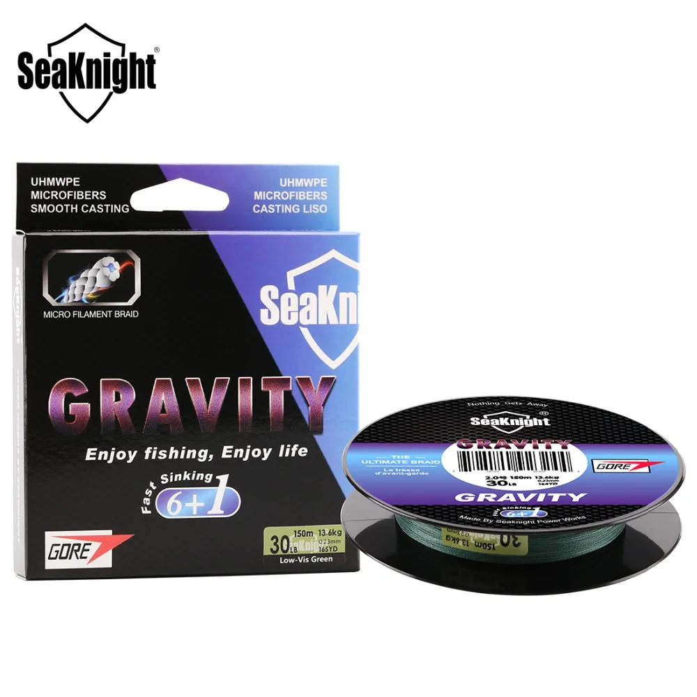 Новинка SeaKnight GRAVITY 7 ткет 150 м Фтор леска 6+ 1 GTX Тонущая плетеная леска Расширенная быстрая погружение 20-40 фунтов