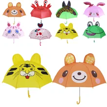 Зонты с мультяшным принтом, 1 шт., детский зонтик для мальчиков и девочек, зонтик для детей, Paraguas, зонтик, модный зонтик с длинными ручками, 3D Животные