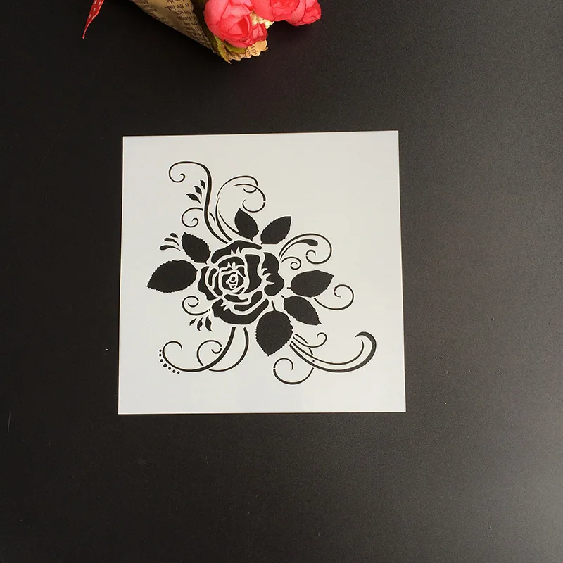 

1Pcs 13*13cm Scapbook Stencil Cake Decorating Tool scrapbooking DIY Decorating Stencil Fondant Pattern Printing Spray Template