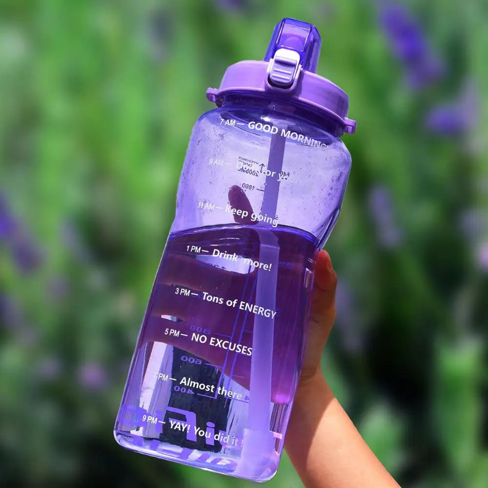 QuiFit 2L /3.8L 64oz 128oz 1 Gallon Plastic Water bottle