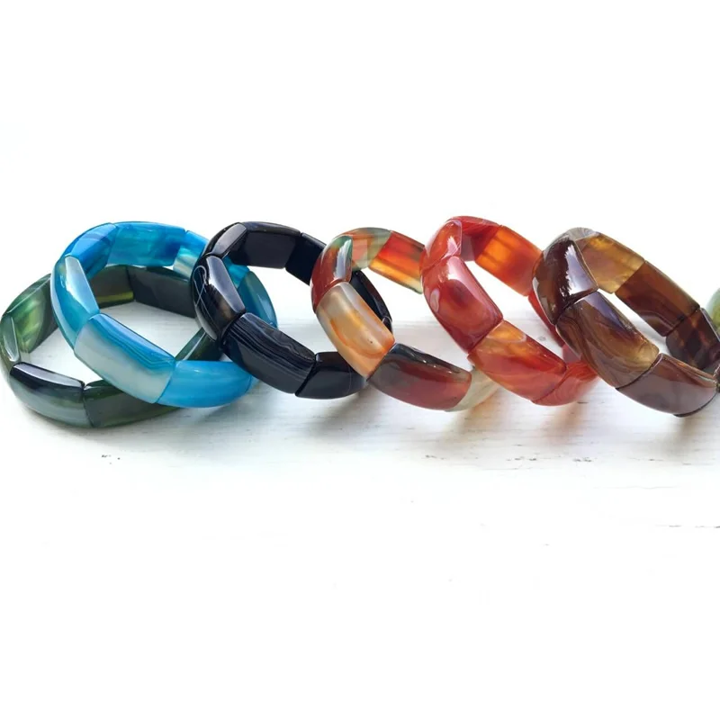 Botswana Carnelian Stripe Agates Beads Stretchy Bracelet Bangle 7 5 L For Woman Charm Bracelet Pierre Naturelle Strand Bracelets Aliexpress