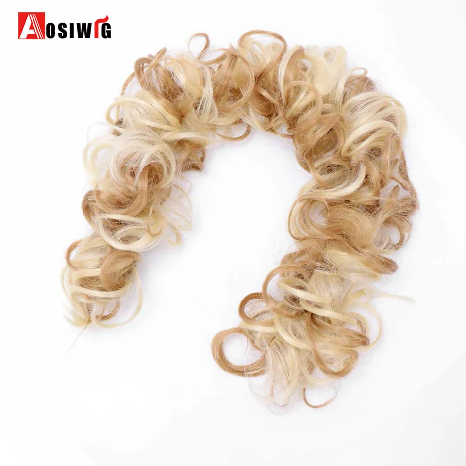 AOSIWIG Long Curly Chignons Hair Tails Flip In Hair Extensions Fake Hair Pieces Heat Resistant Synthetic Chignons Women AOSIWIG Long Curly Chignons Hair Tails Flip In Hair Extensions Fake Hair Pieces Heat Resistant Synthetic Chignons Women