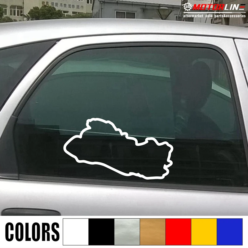 

El Salvador outline Map Decal Sticker Car Vinyl pick size color die cut