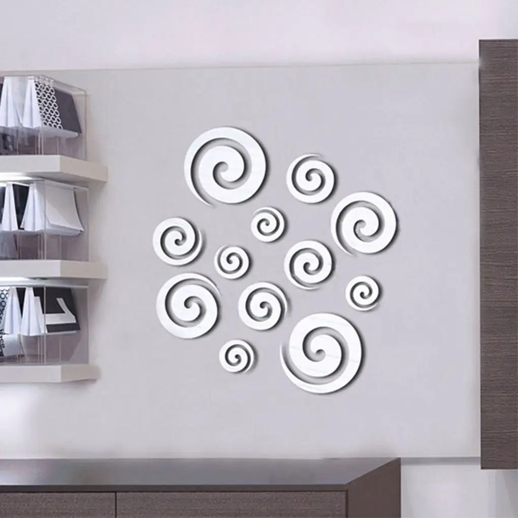 

12pcs Circles Wall Stickers Mirror Style Removable Decal Vinyl Art Mural Wall Sticker