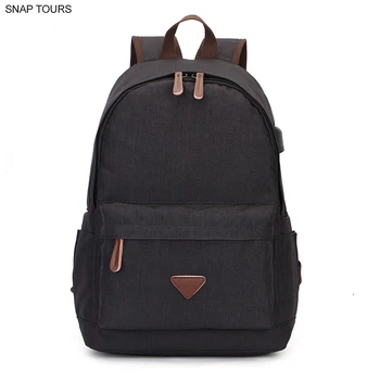 

SNAP TOURS 2019 USB Charging Notebook Backpacks For Men Korean Casual Travel Backpack Man Black Urban Trip Bagpack