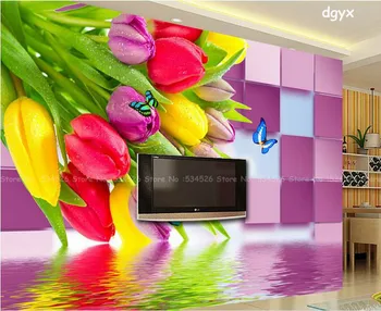 

Tulip flower desktop wallpaper wood Mural wall paper 3d mural photo wallpaper background homedecoration