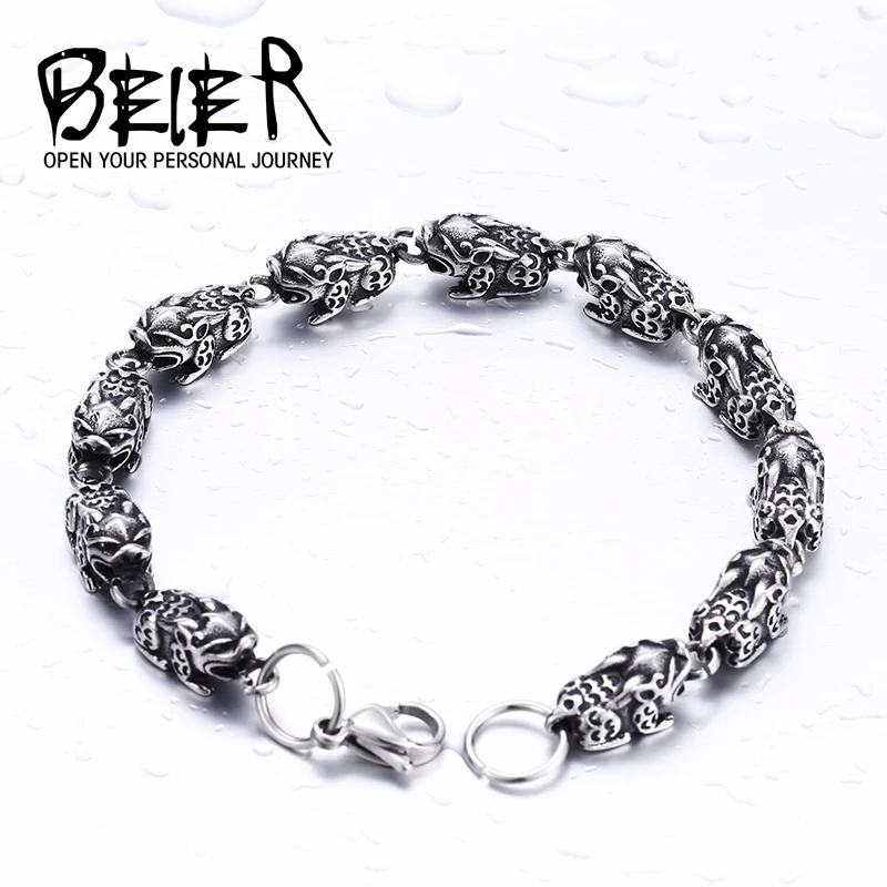 

BEIER New Design Cheap Stainless Steel Toad Chain Cool Simple Man's Jewelry Bracelet For Man BC8-009
