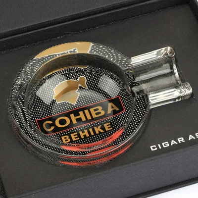 Хорошее качество! Так приятно! COHIBA классические гаджеты портативный прозрачный узор Кристалл сигары пепельница - Цвет: 3