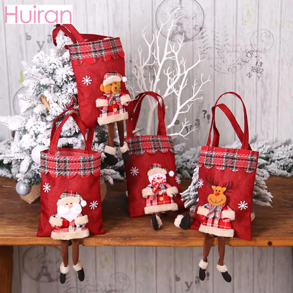 Huiran Christmas Candy Gift Bags Merry Christmas Decorations For Home Xmas Santa Claus Gift Bag Happy New Year Navidad