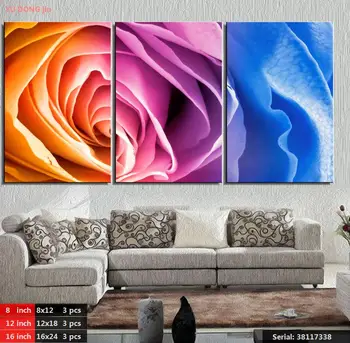 

Hot Sell 3Panels pieces Modern Wall Painting picture ROSE Home Decorative Art Picture Paint on Canvas Prints38117338