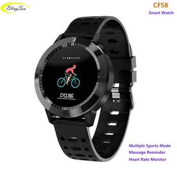 

CF58 Smart Watch IP67 Waterproof Tempered Glass Activity Fitness tracker Heart Rate Monitor Sports Bracelet Men Women Smartwatch