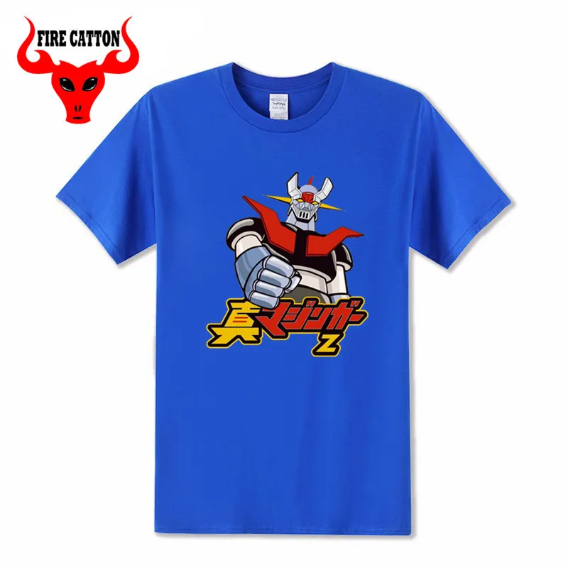 

Japan Kanji style Mazinguer Z Tee shirt Cool man Fashion Anime Mazinger Z T shirts men Old Classic Manga UFO Robot Movie T-Shirt