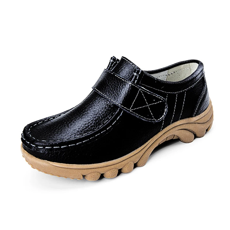 

QUANZIXUAN Genuine Leather Women Flat Shoes 2018 New Women Loafers Shoes winter Keep warm Fur Snow Shoes Women Plus Size 35-41