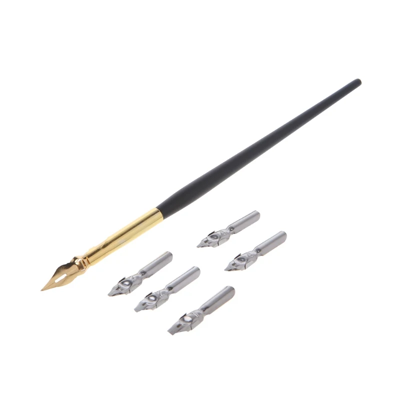 

Calligraphy Drawing Dip Ink Nib Pen Set Signature Writing Antique Elegant Gifts