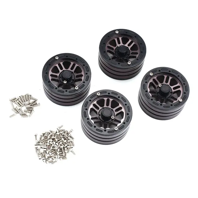 Special Offers Hot 4PCS 1.9 Inch Crawler Alloy Rim Beadlock for 1:10 RC Rock Crawler Car Axial SCX10 RC4WD TAMIYA CC01 RC Truck Wheel Hub Parts