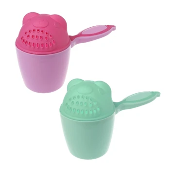 

YAS Baby Bath Cap Kids Washing Hair Shampoo Cartoon Cup Children Shower Spoons Child Tub Kids Bathroom Accessory Baby Bath Care