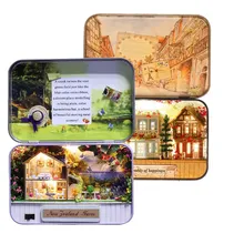 T-006 счастье T-007 Новая Зеландия ферма DIY Оловянная коробка секретный кукольный домик Миниатюрный подарок для детей друзей