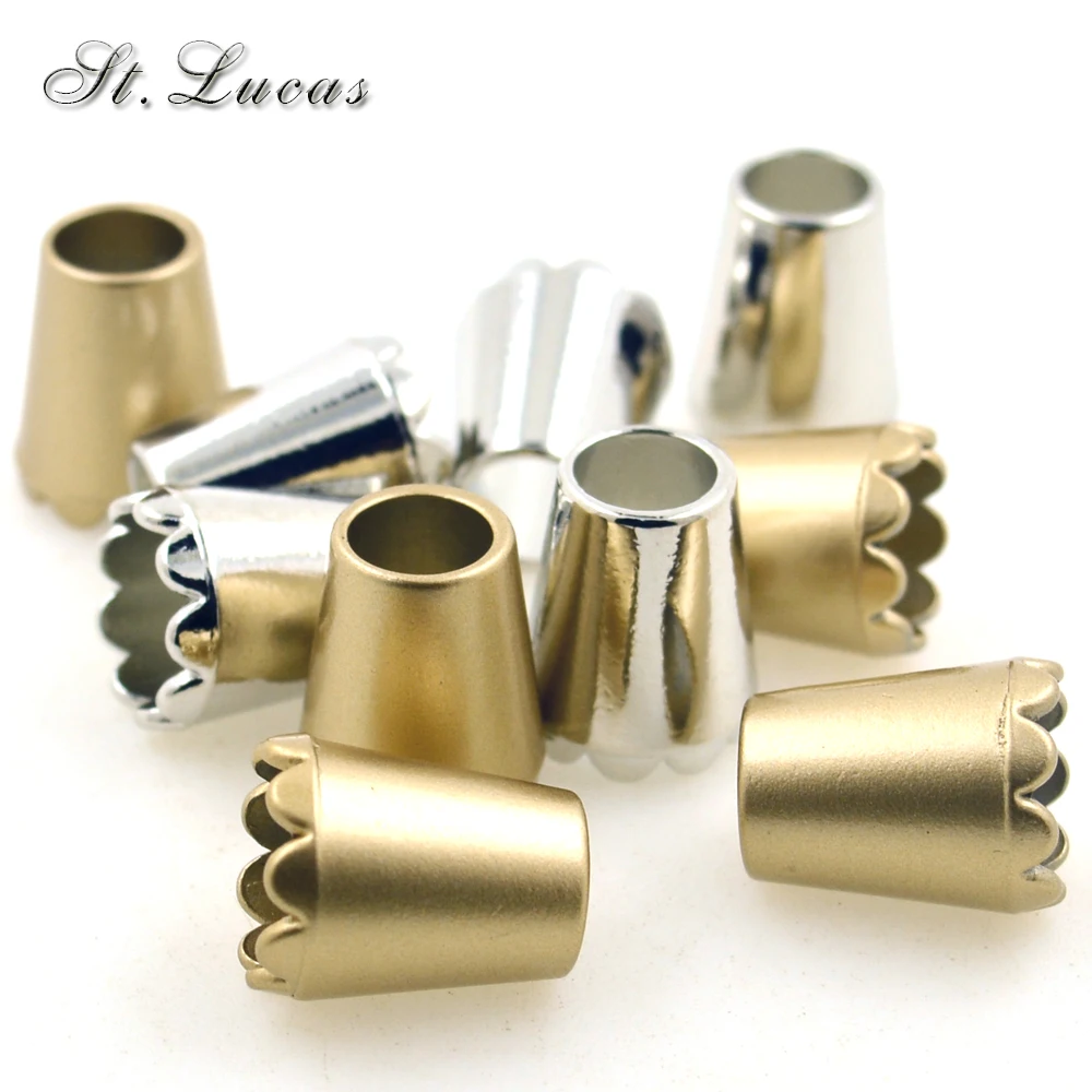 

High quality 10pcs/lot gold silver decoration cord end stopper Toggle Clip for Paracord Bag Sports Wear Shoes garment accseeory