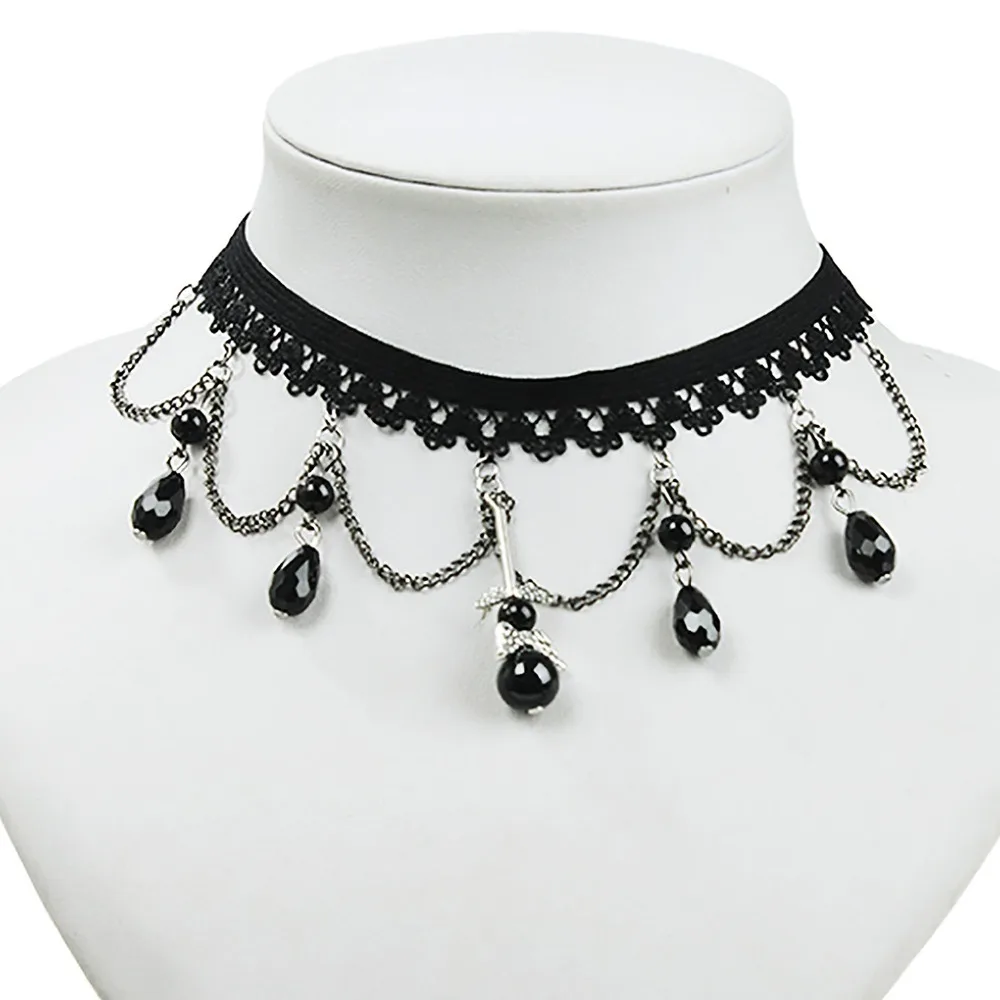 Vintage Gothic Black Lace Retro Choker Collar Necklace Charm Pendant Jewelry | Украшения и аксессуары