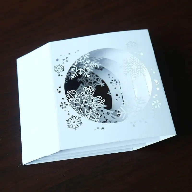 Романтическая 3D Снежинка Форма подарок на Новый год открытка ручной работы Вечеринка День рождения Рождество Свадебные украшения