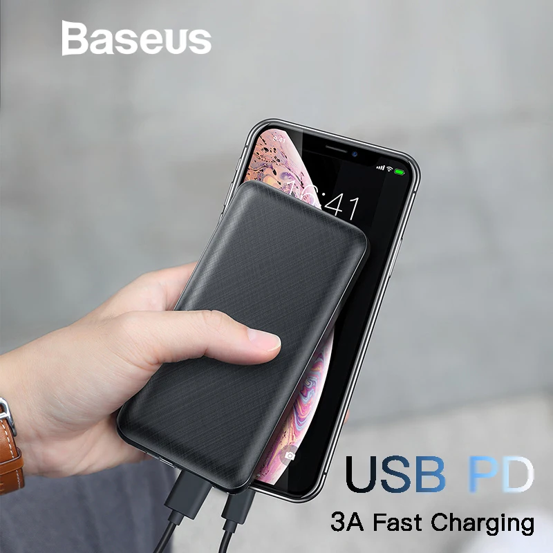 Baseus 20000mAh Power Bank For iPhone Samsung Huawei Xiaomi External Battery 3A Type C PD Fast Charing USB Charger Powerbank