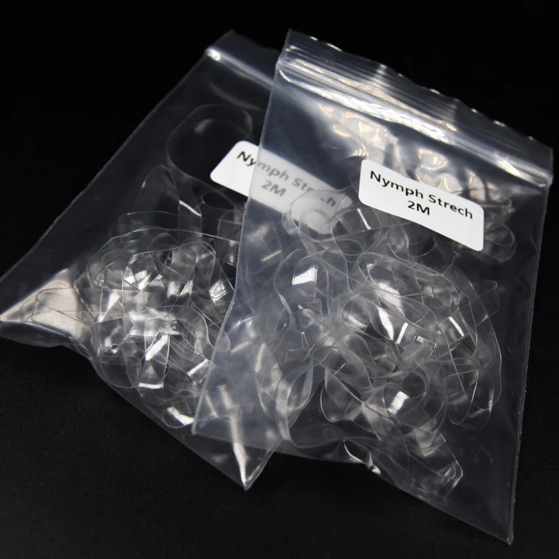 

2 Bags X 2meters Clear Black Nymph Stretch Fly Tying Stretching Tape for Scuds Buzzers Worm Making