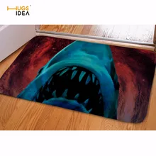 HUGSIDEA 3D Черная Акула животного Ванная комната передней двери Ковры мягкие фланелевые Гостиная Кухня пол Коврики Спальня прихожей двери Ковры
