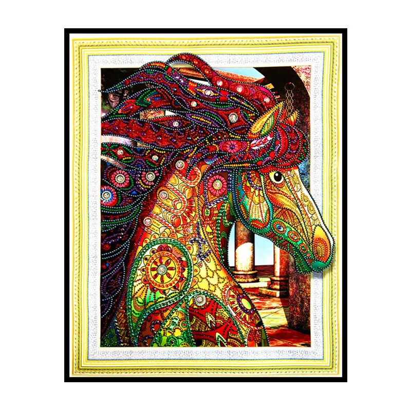 

5D special colorful horse diamond painting image Strass diamond DIY embroidery animal home decoration 40x50 cm