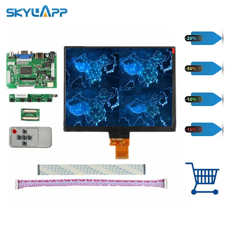 Skylarpu 8 дюймовый HE080IA 01D 1024*768 IPS ЖК экран высокой четкости HDMI/VGA/AV плата управления