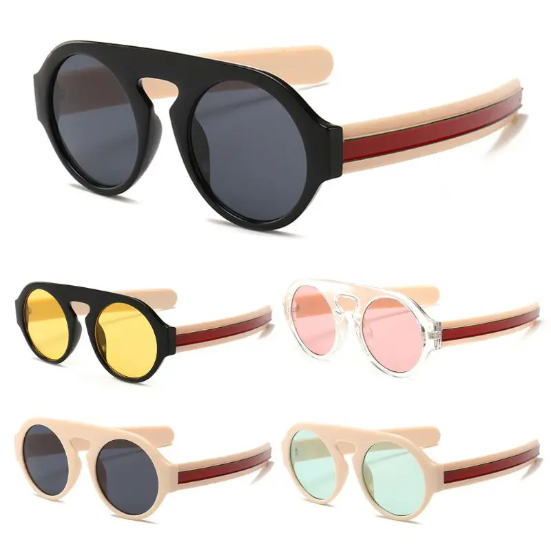 

Round Sunglasses Vintage Pilot Frog Personality Creative Sun Glasses UV400 Protective Decoration Unisex Women Men New