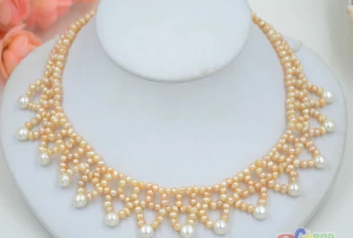 

ddh001479 HANDWORK 16" 7MM PINK RONDELLE FRESHWATER PEARL NECKLACE