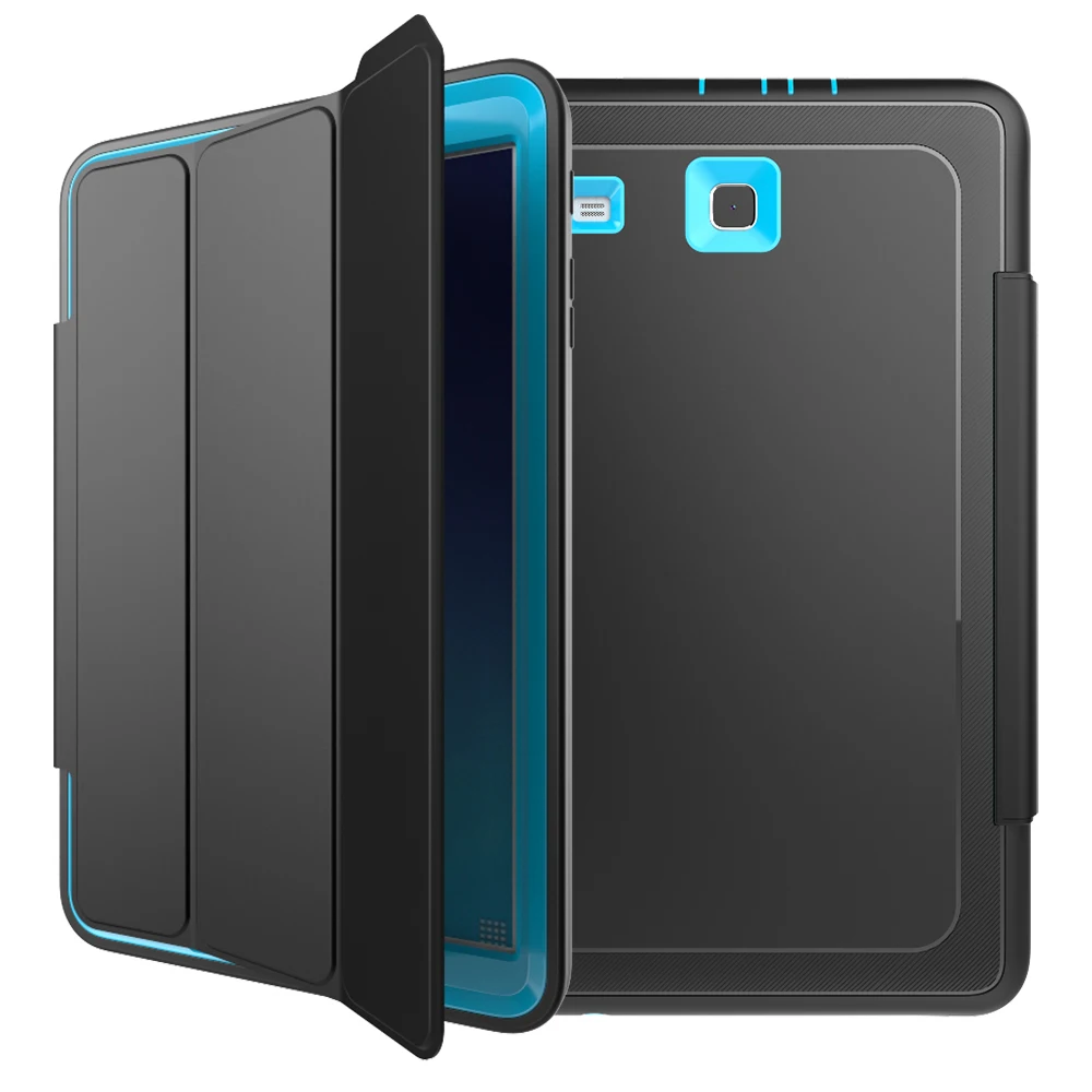 Kemile для Sansung Tab E T560 3 проверки дети силиконовый чехол Hard Shell услуга Smart Auto сна чехол для Samsung Galaxy Tab E T560