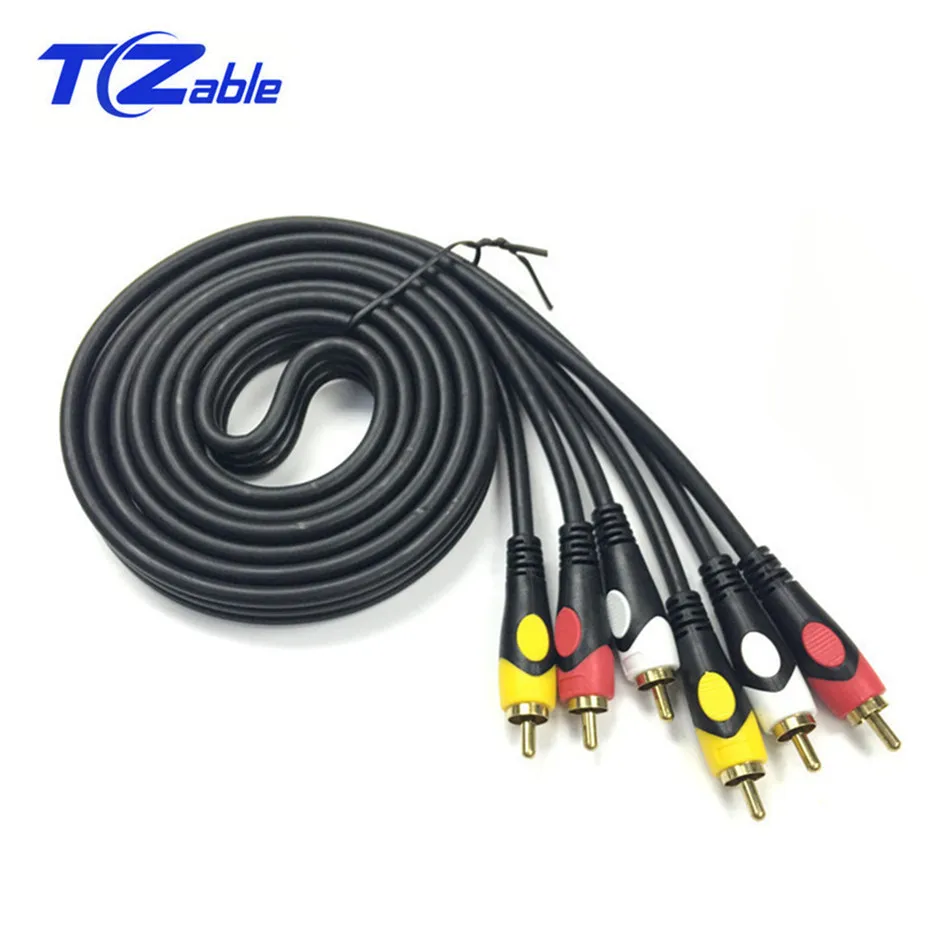 

3RCA to 3 RCA Audio Cable Gold Plated Male to Male AV Cable Video Cable for DVD TV VCD Black 1.8M 3Meter 5M 10M 15M 20M 30M