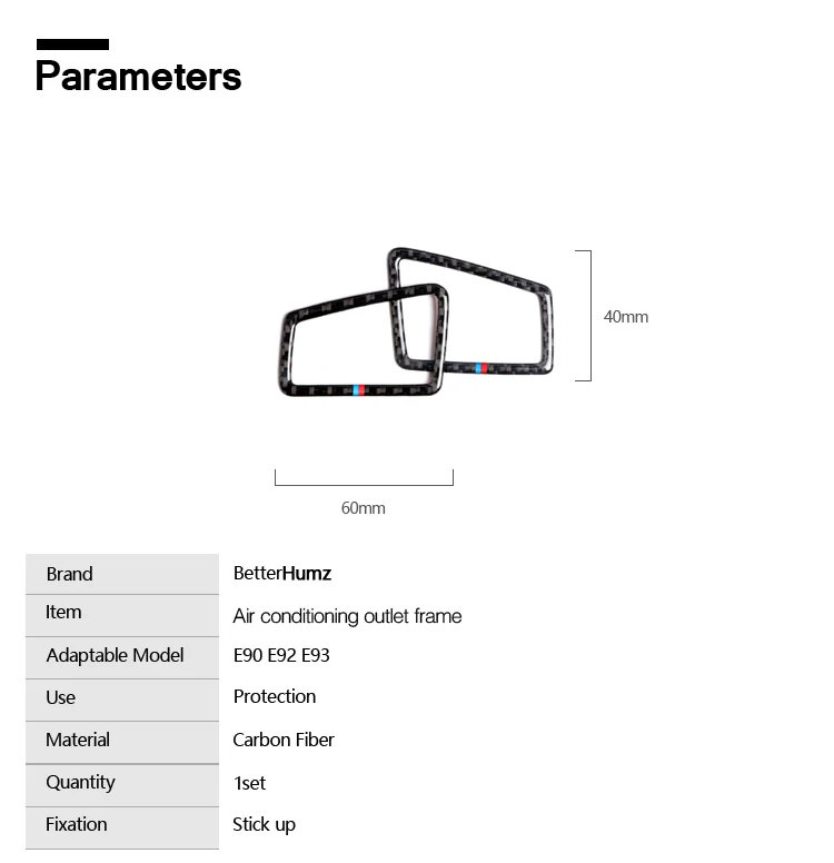 Для bmw e90 e92 E93 углеродного волокна интерьера Кондиционер vent Выход Накладка стайлинга автомобилей 3D наклейки 3 серии Аксессуары