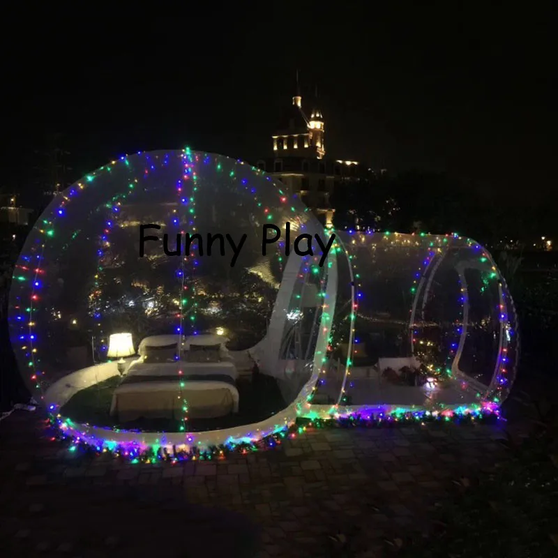

Transparent Inflatable Bubble Camping igloo Tent with Blower Outdoor Single Tunnel Inflatable Bubble dome hotel